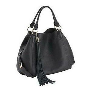 G.I.L.I. Got It Love It Black Pebble Leather Roma 2 Tote Shoulder Bag Dust Bag